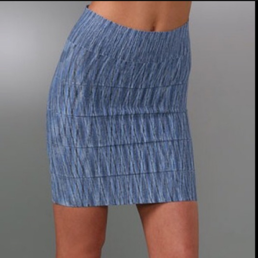 BCBG Blue Space Dye Bandage Skirt